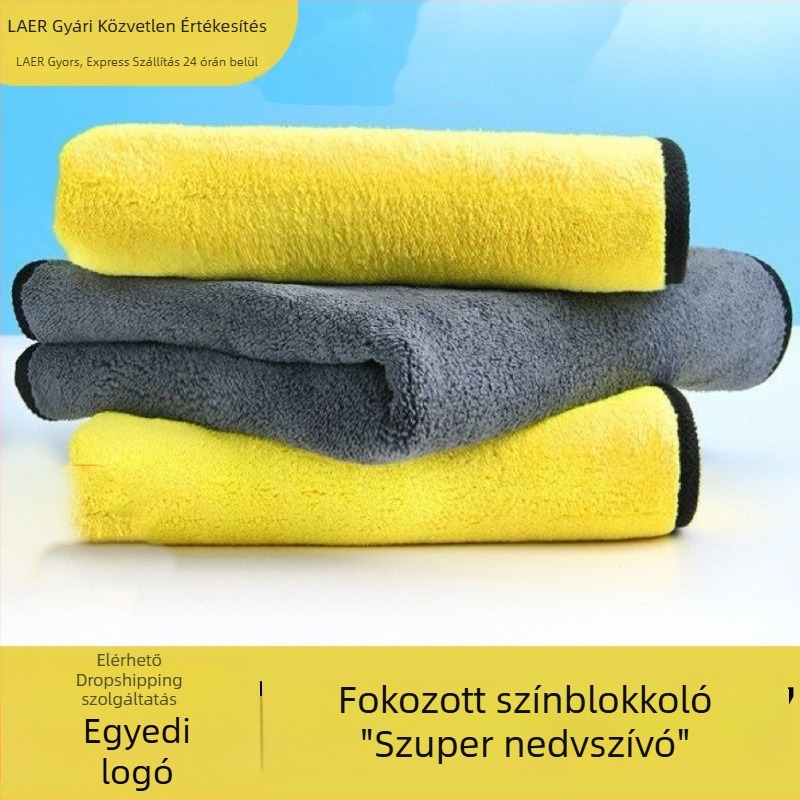 Autó belső tisztító mikroszálas kendő, 40 g, gyors száradású, nagy nedvszívó, logóval testreszabható
