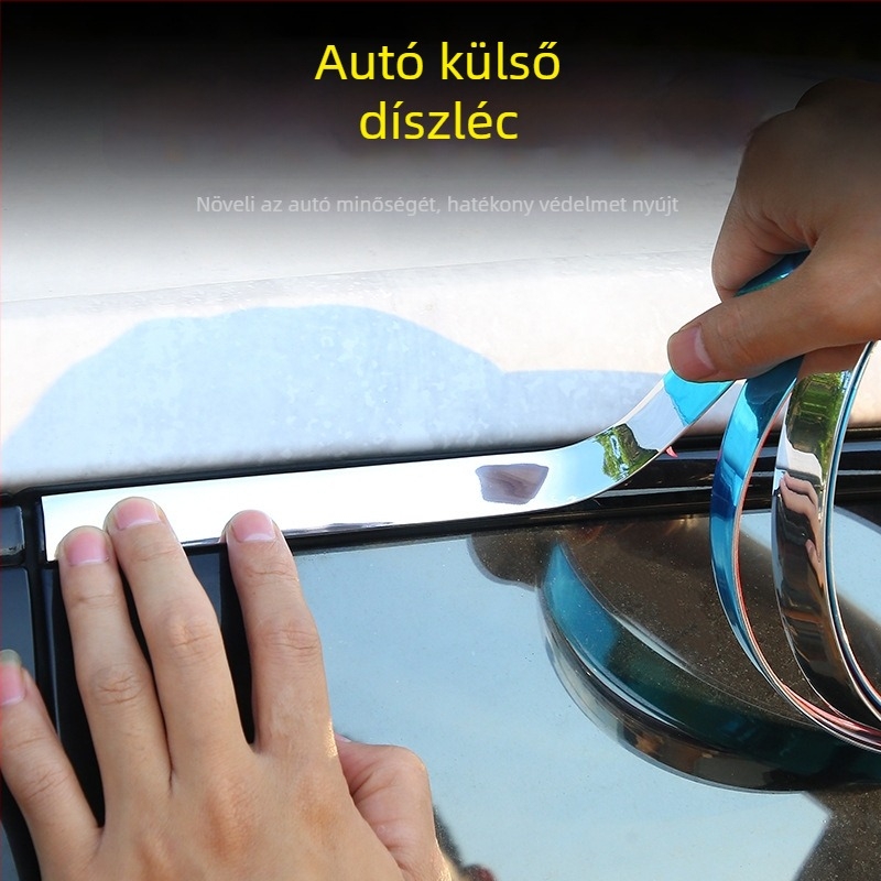 Általános autókrómozott védőcsík – ablak- és karosszériadíszítő csík, lökhárító védelem, karcolás elleni védelem