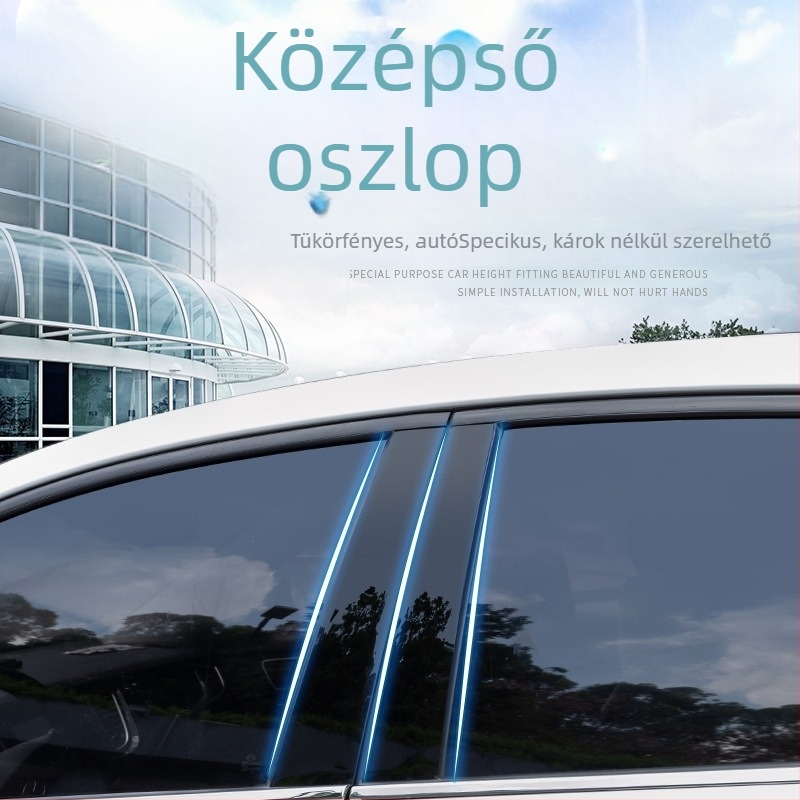 BMW középső oszlop dekoratív fólia, fényes fekete BC, G30, F30, E46, E90, F150, F18G20 modellekhez