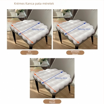 Nyúl szőrös plüss ülőpárna patkó alakú, otthoni használatra, hosszú ülésekhez, ívelt étkezőszékekhez, luxus megjelenés