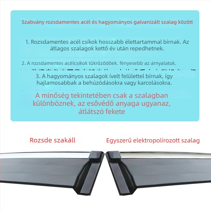 Tank 300 ablakához akril esővédő pajzs, telepítés ragasztóval és kampóval, készlet 4 db