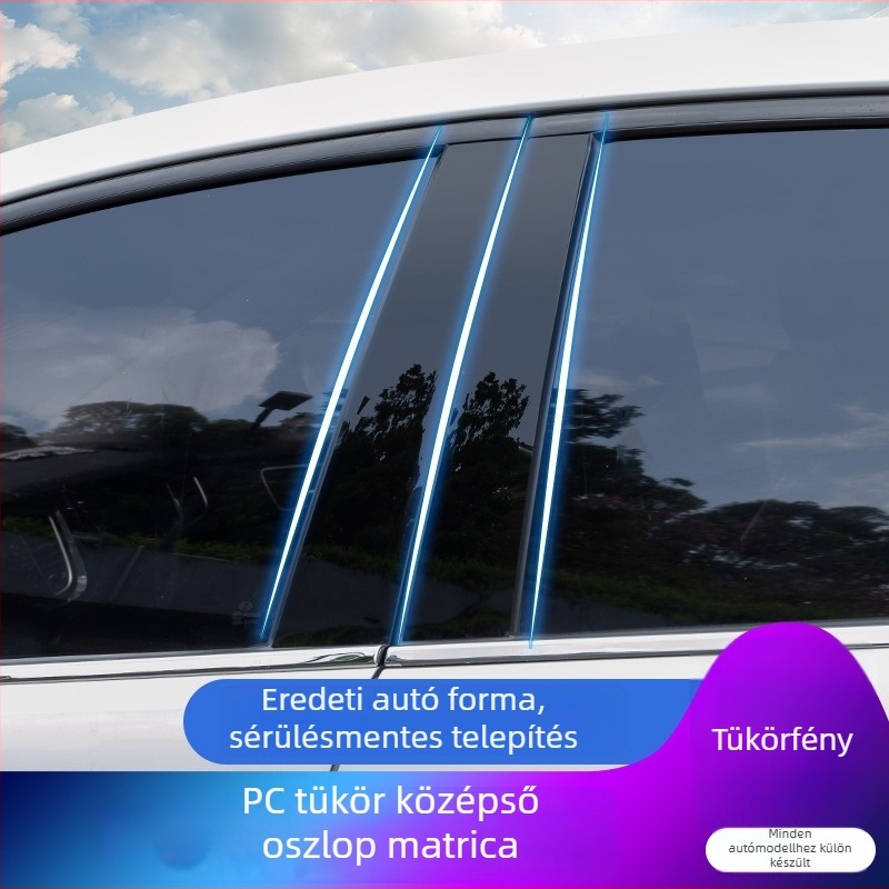 Peugeot középső oszlop ablakdísz PC műanyagból, kompatibilis a 301/308/408/206/207/307/5008 modellekkel, 2004–2023, automata váltó