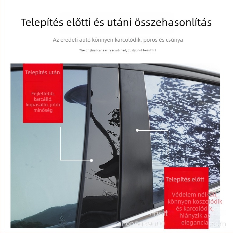 Fényes fekete B-pillér díszítés Buick LaCrosse 2006-2023; kompatibil LaCrosse és Regal/Rega modellek.