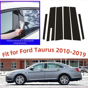 Ford Taurus 2010–2019 ablak díszítőcsík PC anyagból, fekete középső pillér matricával