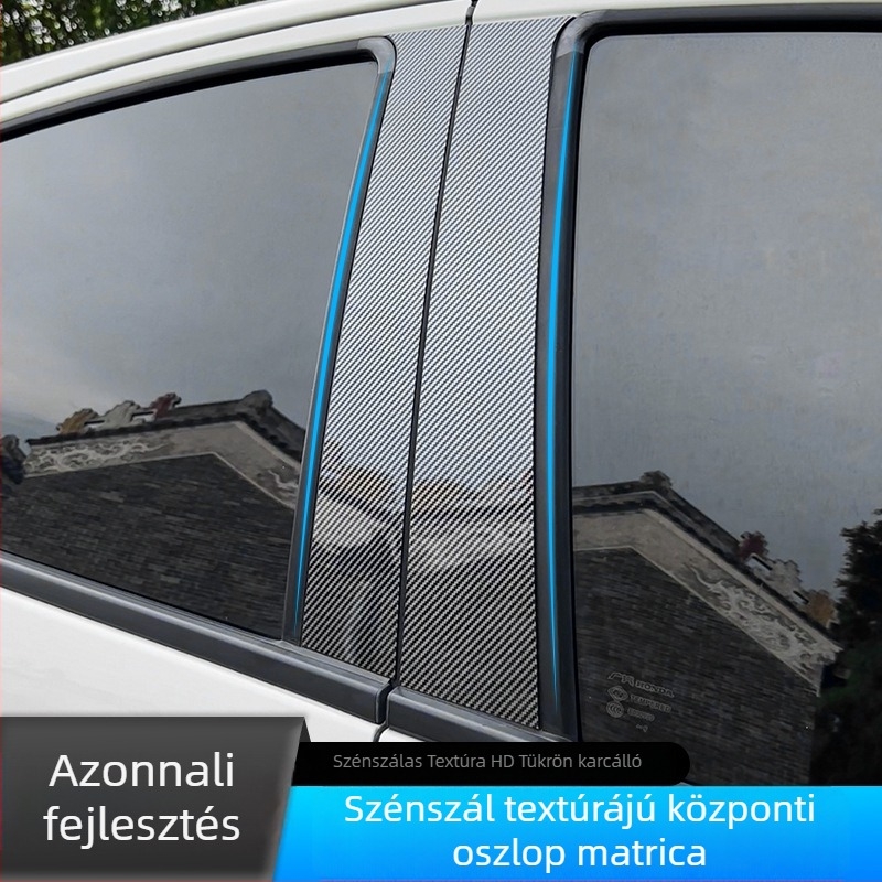 Ford Taurus 2010–2019 ablak díszítőcsík PC anyagból, fekete középső pillér matricával