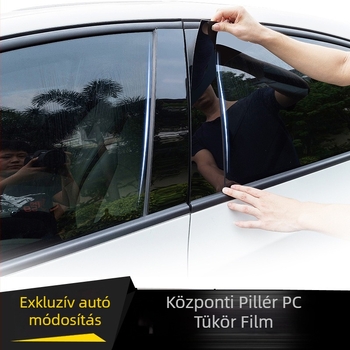 Mazda 3 Axela 2006–2012 ablakdekoráció és oldalsó ajtókeret fedő, fényes fekete középső oszlop matricával