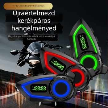 Motorkerékpár sisak Bluetooth headset interkommal és zenemegosztással, vízálló, Bluetooth 6.0, 10 m hatótáv, kb. 20 óra üzemidő