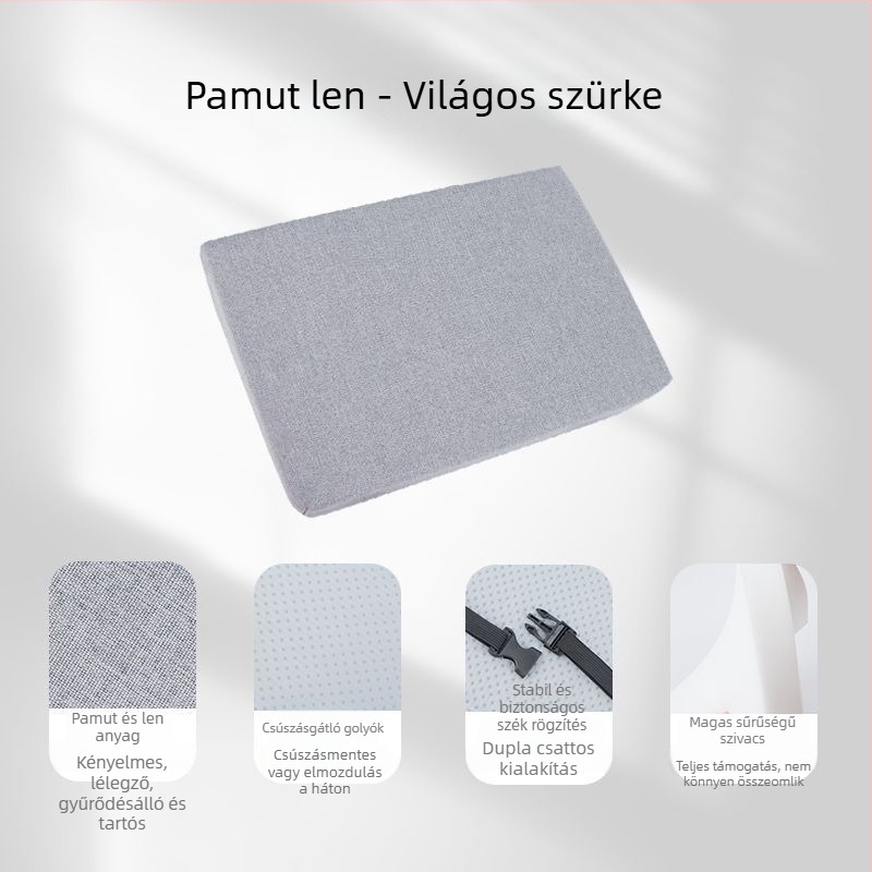 Memóriahabos ülőpárna osztálytermi székhez, pamut huzattal, 35×25 cm, tanulók számára