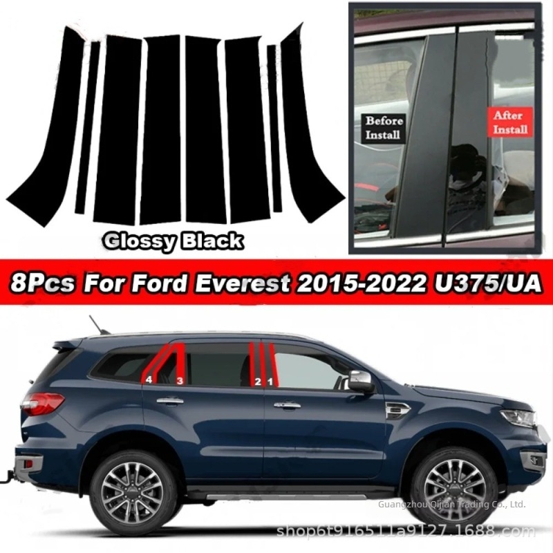 Ford Everest B-oszlop fényes fekete matrica (2021–2024)