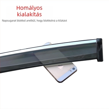 Rozsdamentes acél esővédő sáv a Haval H5 ablakához, öntapadós, 4 darabos készlet, méret 120x100 mm