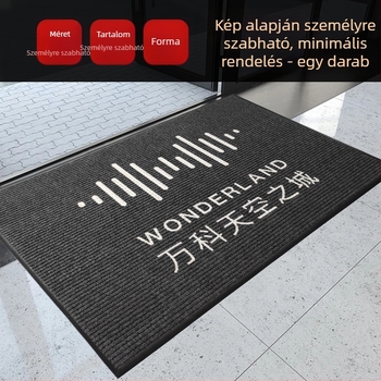 Logóval ellátott kereskedelmi padlómat, csíkos mintázat, polipropilén rost, gépi szövés, testreszabható téglalap