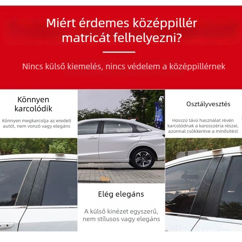 Toyota Rush 2018-2025 középső pillér dekoratív matrica, PC műanyag, testreszabás nélkül