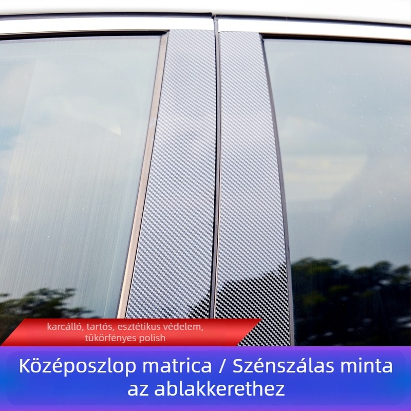Hyundai szénszálas mintázatú középső oszlop ablakdísz