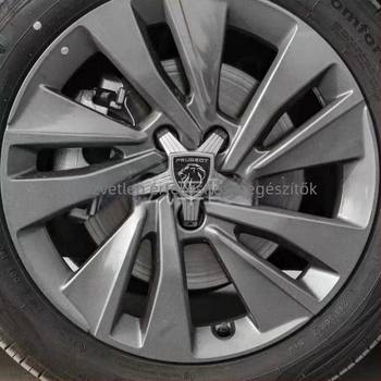 Ötlyukas pajzs logóval ellátott kerékagyfedél Peugeot 4008, 5008, 308; Peugeot és Citroën-kompatibilis; műanyag