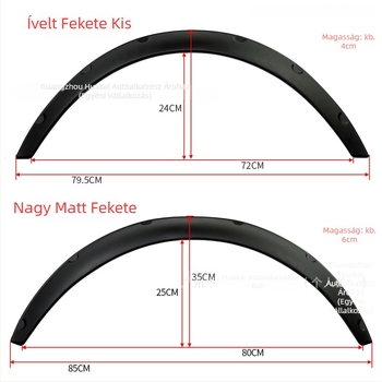 Széles sárvédő ívek sedanokhoz, SUV-khez és terepjárókhoz, ABS anyag, modell: Wide body wheel eyebrow, általános alkalmazhatóság, Guangzhou eredet