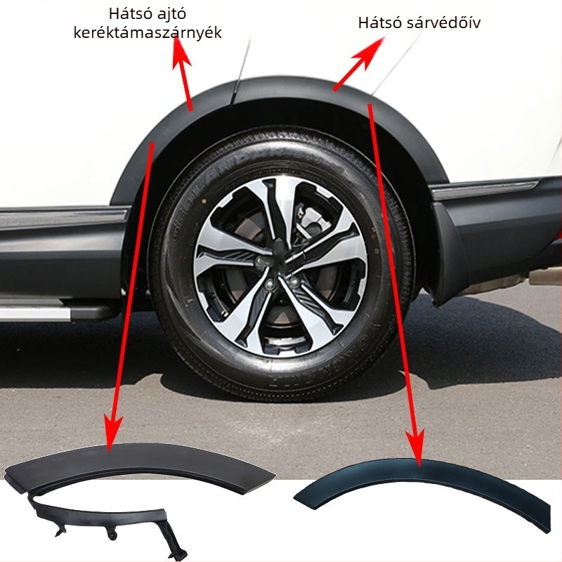JJQ Ütközésgátló sáv kerékív-trim Honda CR-V-hez (elő- és hátsó) - alkatrész számok 74115-TME-T01, 74165-TME-T01; kompatibilis a 75390-TLA-A01, 75395-TLA-A01, 74413-TLA-A02