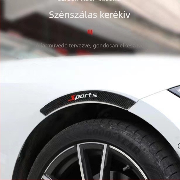 PVC anyagú autó kerékívvédő szalag, epoxy szénszálas kerék szemöldök, általános illeszkedés, 1 pár