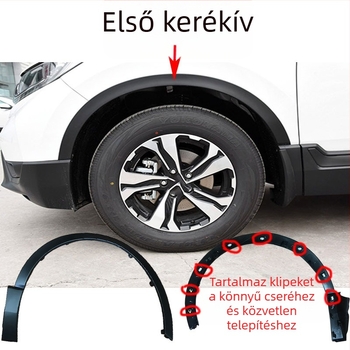 CR-V elő- és hátul kerékív díszítő szalag, 2017-2019, anyag 74115-TME-T01 / 74165-TME-T01, modellek 75390-tla-a01, 75395-tla-a01, 74413-tla-a02