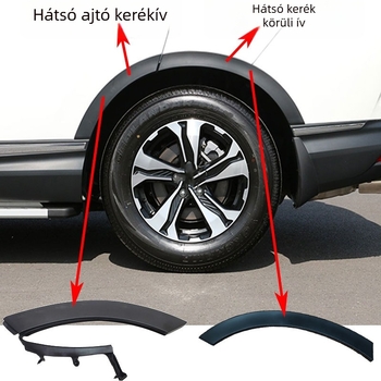 CR-V elő- és hátul kerékív díszítő szalag, 2017-2019, anyag 74115-TME-T01 / 74165-TME-T01, modellek 75390-tla-a01, 75395-tla-a01, 74413-tla-a02