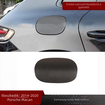 Porsche Macanhoz - Karbonszálas üzemanyagtartályfedél, üzemanyagfedél, autó külső díszítése, száraz karbon kiegészítők