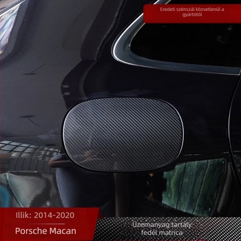 Porsche Macanhoz - Karbonszálas üzemanyagtartályfedél, üzemanyagfedél, autó külső díszítése, száraz karbon kiegészítők