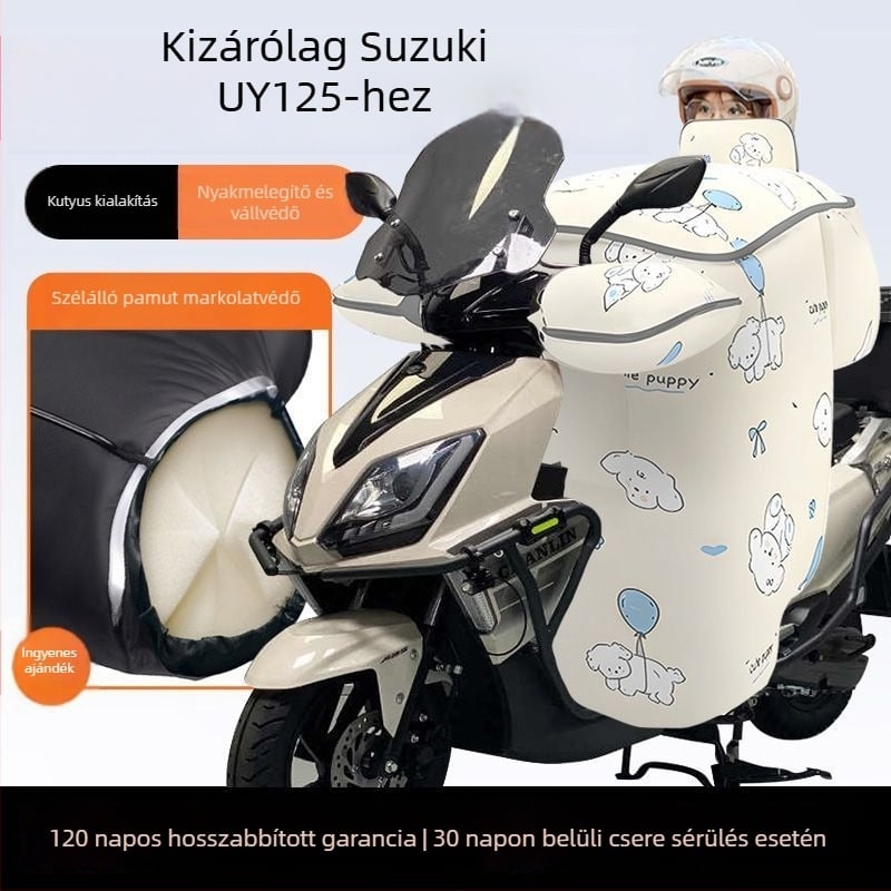 Suzuki Uy125 robogó téli szélvédő takaró fleece bélésével