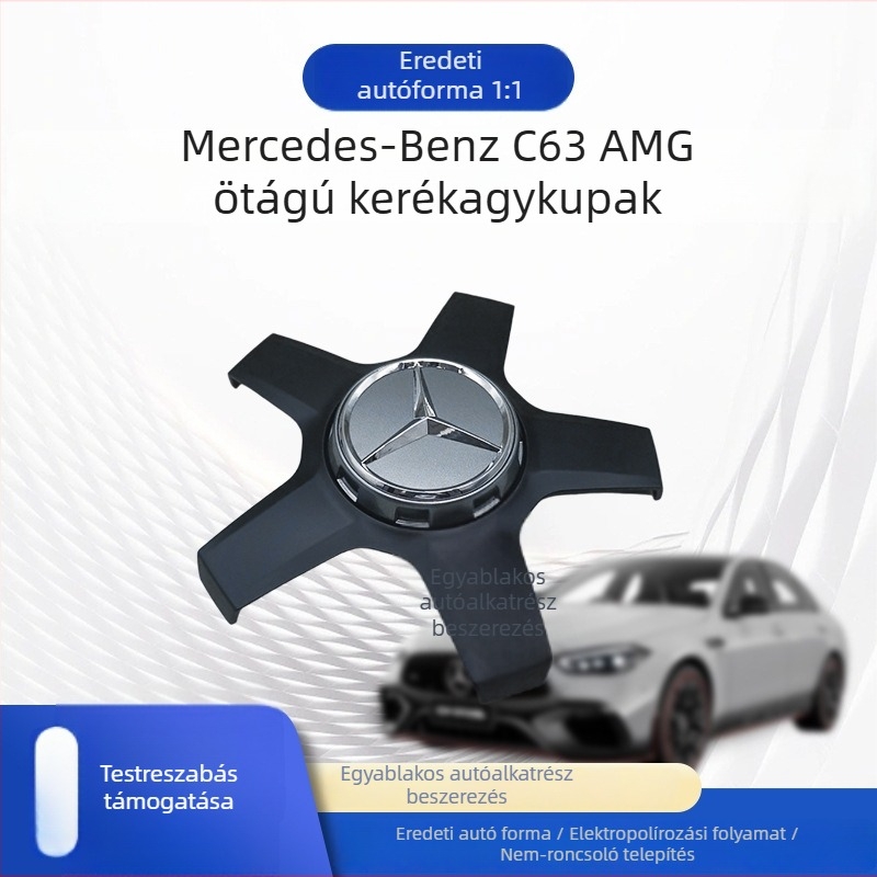 Mercedes-Benz C63 AMG ötágú kerékagyfedél, W205 — ABS, Yanyou, Guangdong eredetű