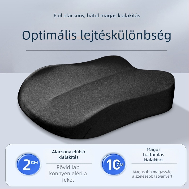 Vezetői ülésemelős párna – minden évszakra univerzális, szellőző, töltelék: hab, felület: szénszálas