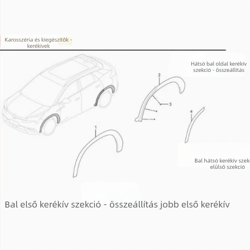 Aion LX kerékív dekoratív sávok — elöl és hátul, balra és jobbra, ütődés és karcolás elleni védelem