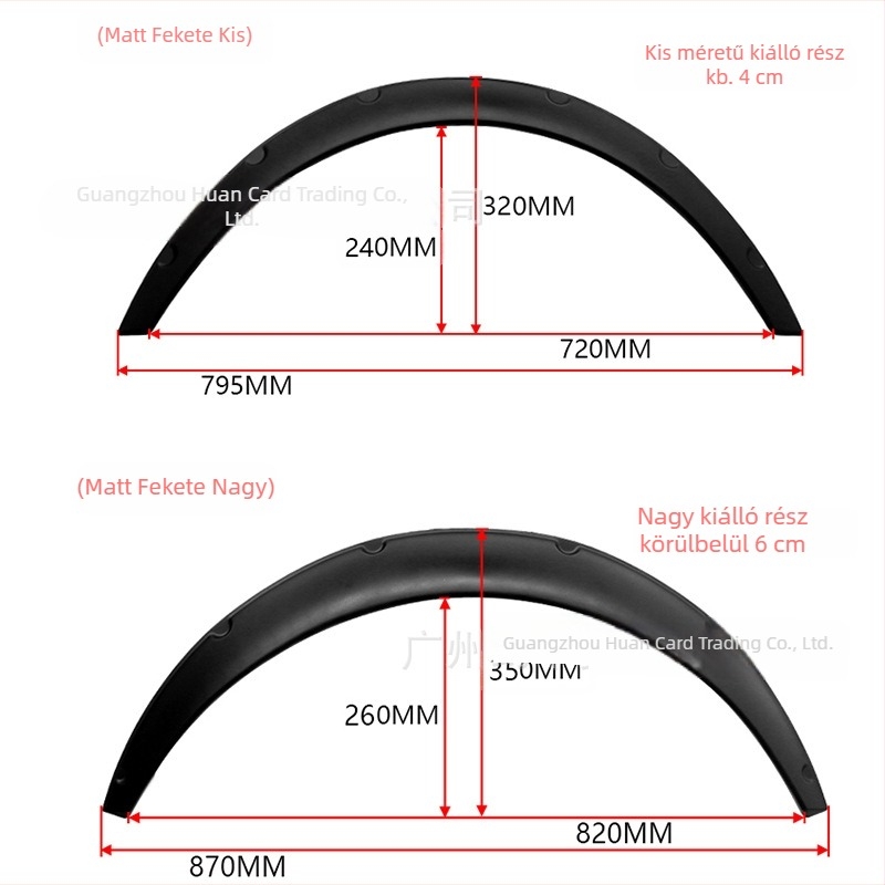 Széles testű kerékív dekoratív védőborítás — univerzális illeszkedés, Anyag: PP, Modell: Wide body wheel eyebrow, Eredet: Guangzhou