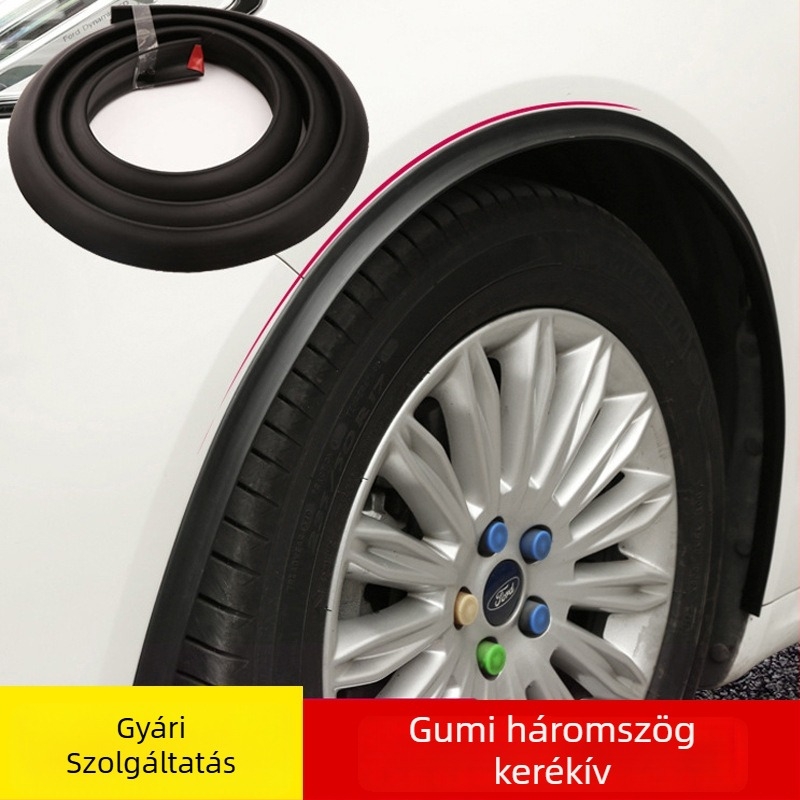 Universális háromszög alakú gumírozott kerékív díszítőcsík és karcolás elleni gumis védő autókhoz
