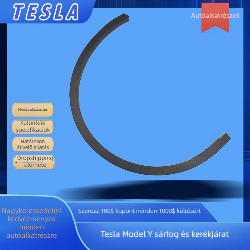 Tesla Model Y sárvédő dekorációs csíkok — első és hátsó, bal és jobb oldal, fekete műanyag