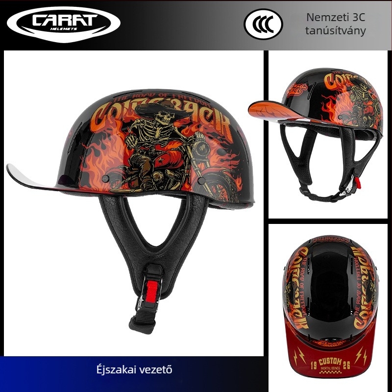 Half Helmet, ABS, Uniszex, Retro Stílus, Motorkerékpárhoz