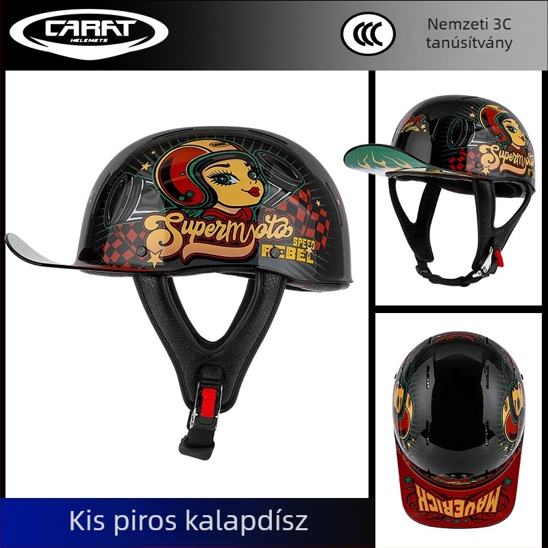 Half Helmet, ABS, Uniszex, Retro Stílus, Motorkerékpárhoz