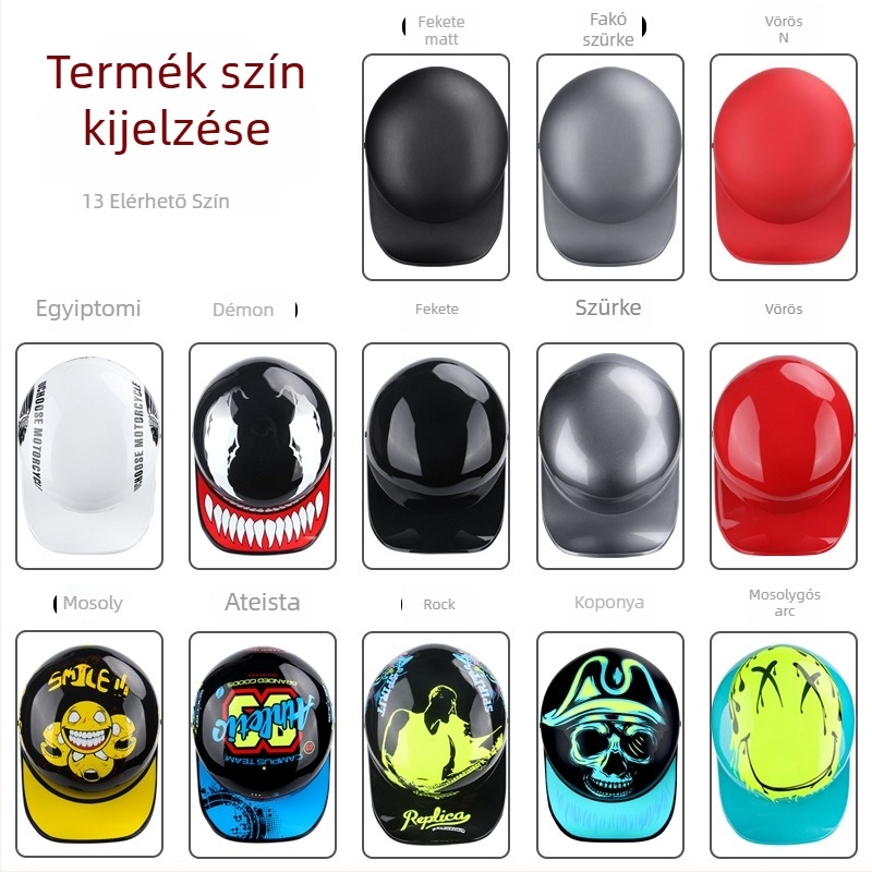 Motorkerékpár fél sisak – retro stílus, ABS anyag, márka UCHOOSE