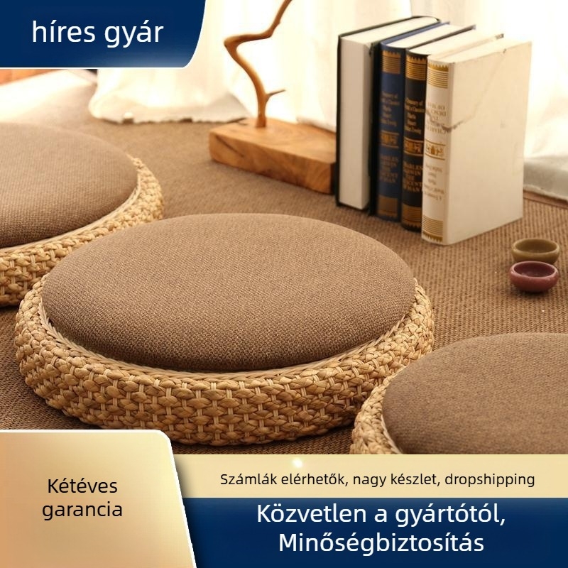 Futon párna térdeléshez és meditációhoz, tatami, rattan teaceremony párna, vastag padló futon
