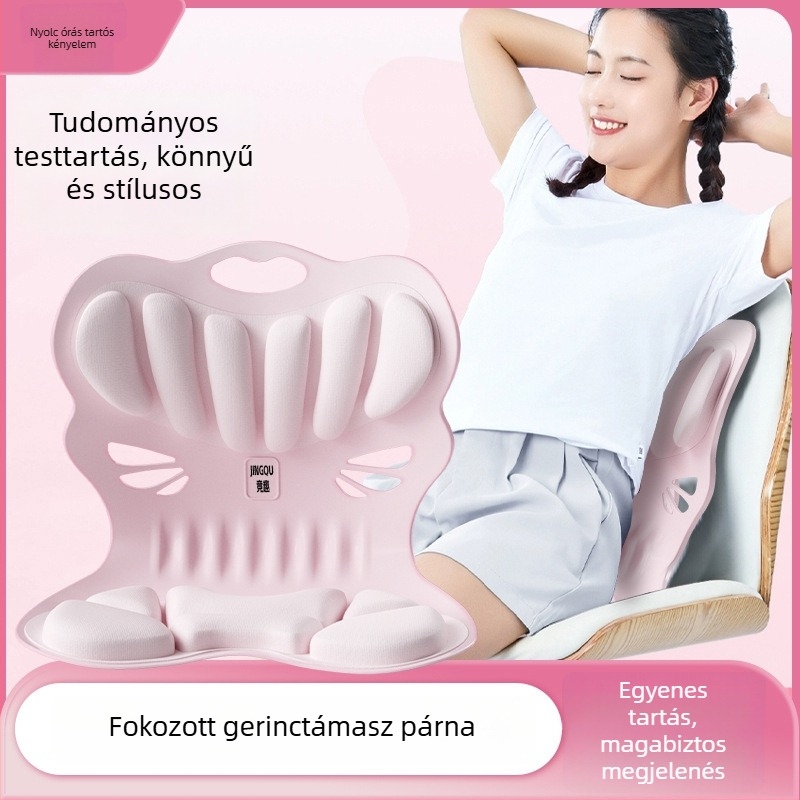 Deréktámasz irodai párna memóriahabbal — FF márka, irodába, tanuláshoz, autóhoz, kültérre, modern minimalista dizájn, testre szabható
