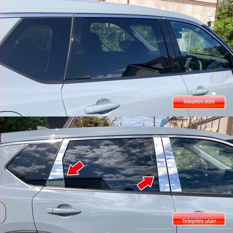 Nissan X-Trail X-TRAIL T33 középső pillér és ablaksáv fényes öltés SUS304 rozsdamentes acélból, testreszabható feldolgozás