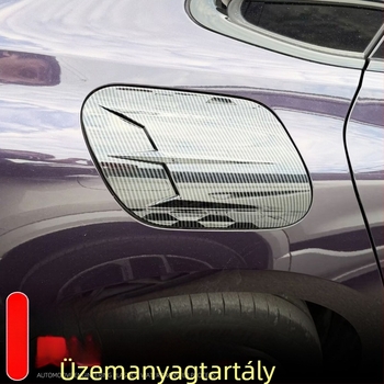 ABS műanyag védő ragasztó a benzintank fedélhez Audi A5L 2026 SAIC FAW-hoz — szénszálas mintázat / zongora fekete, módosított járművekhez
