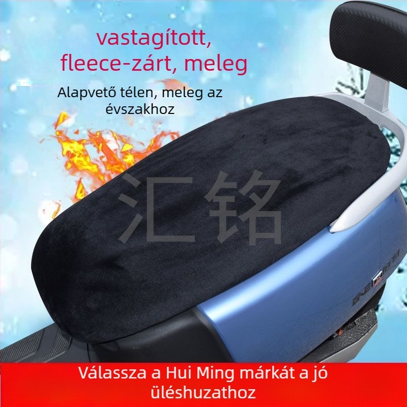 Elektromos jármű ülésvédő téli változat coral fleece anyagból, négy évszakos használat, testreszabható feldolgozás, nyomtatott logó, Hui Ming márka