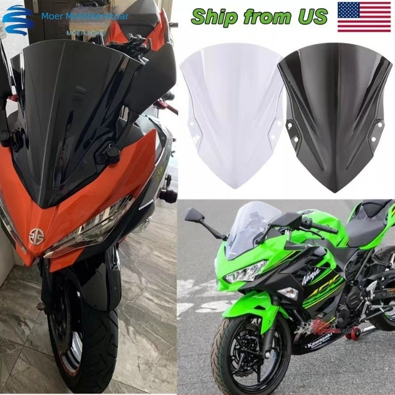 Elülső szélvédő Kawasaki Ninja 400-hoz (2018–), MR61105, Moore Locomotive – Windproof, Dustproof, Anti-scratch, Keeps warm
