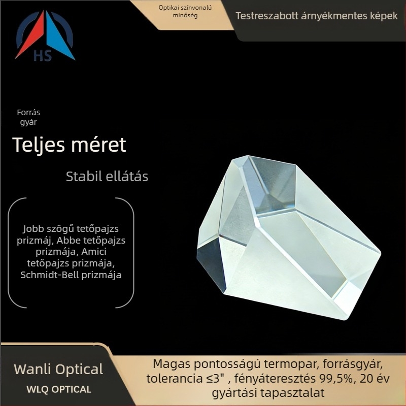 Huasen K9 üveg jobb szögű prizma optikai műszerekhez, távolságmérés, modell hs1016