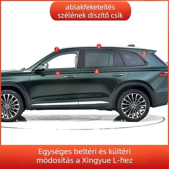 Rozsdamentes acél ablakdíszléc Geely Xingyue L-hez, 2021–2023 modellévek
