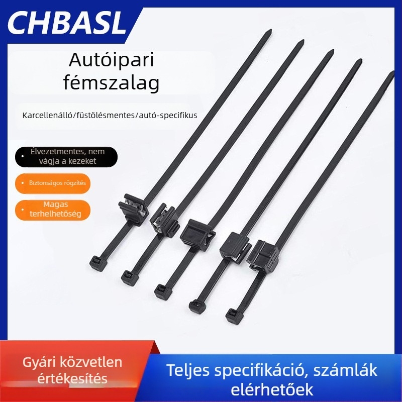 PA66 autóipari önzáró kábelkötegelők, 1.1–2.5 mm, V-0 tűzállóság