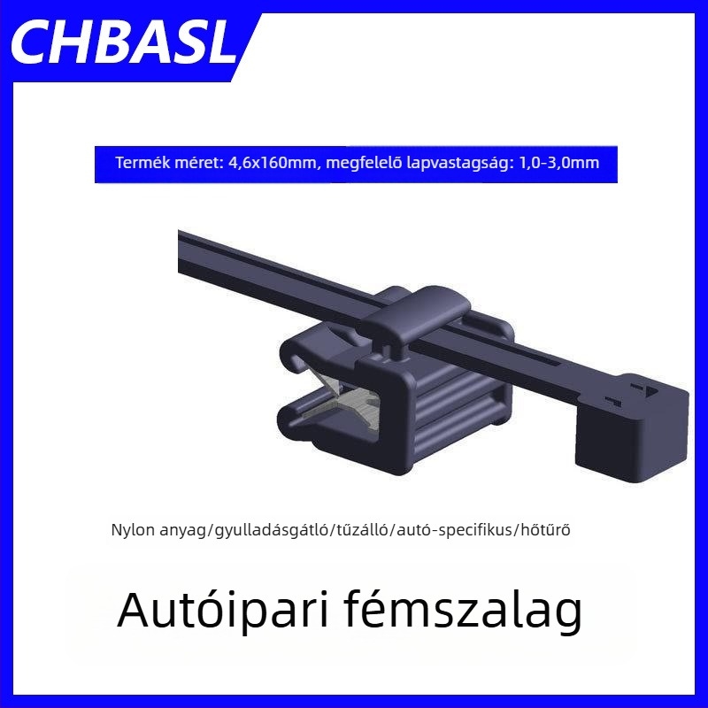 PA66 autóipari önzáró kábelkötegelők, 1.1–2.5 mm, V-0 tűzállóság