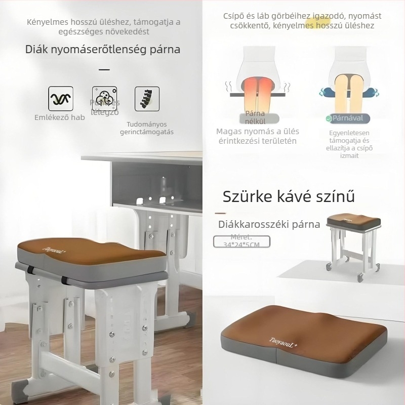 Memóriahabos ülőpárna diákoknak – kényelmes hosszú ülésekhez, osztálytermi használatra