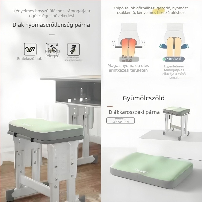 Memóriahabos ülőpárna diákoknak – kényelmes hosszú ülésekhez, osztálytermi használatra