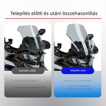 Motorkerékpár elülső szélvédő DS900X - nagy átlátszóság, szél- és esőálló pajzs, LISM márka, egyedi feldolgozás