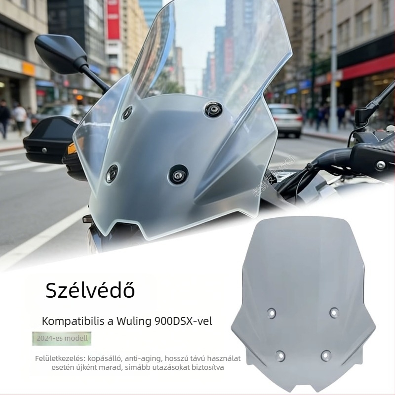 Motorkerékpár elülső szélvédő DS900X - nagy átlátszóság, szél- és esőálló pajzs, LISM márka, egyedi feldolgozás