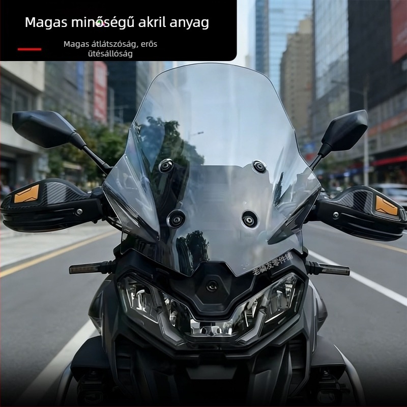 Motorkerékpár elülső szélvédő DS900X - nagy átlátszóság, szél- és esőálló pajzs, LISM márka, egyedi feldolgozás